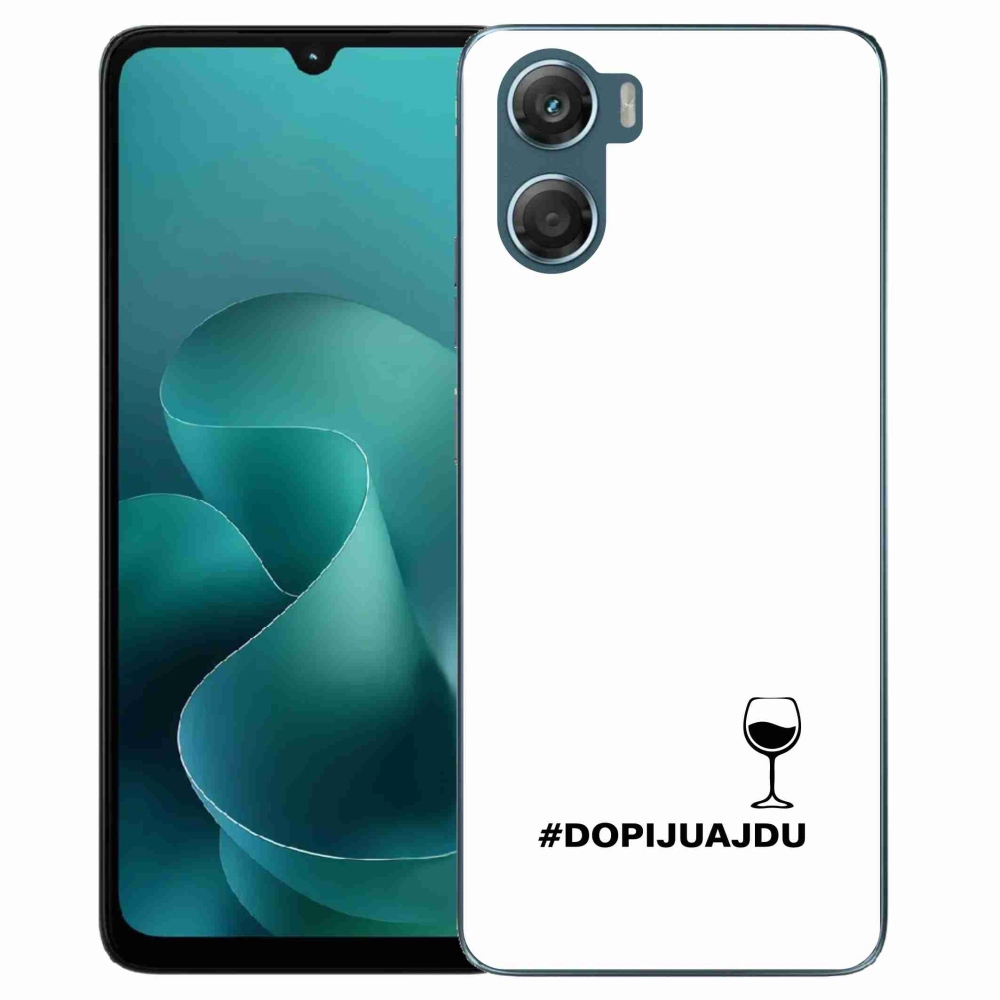 Gélový kryt mmCase na Motorola G06/G06 Power - vínny motív biele pozadie