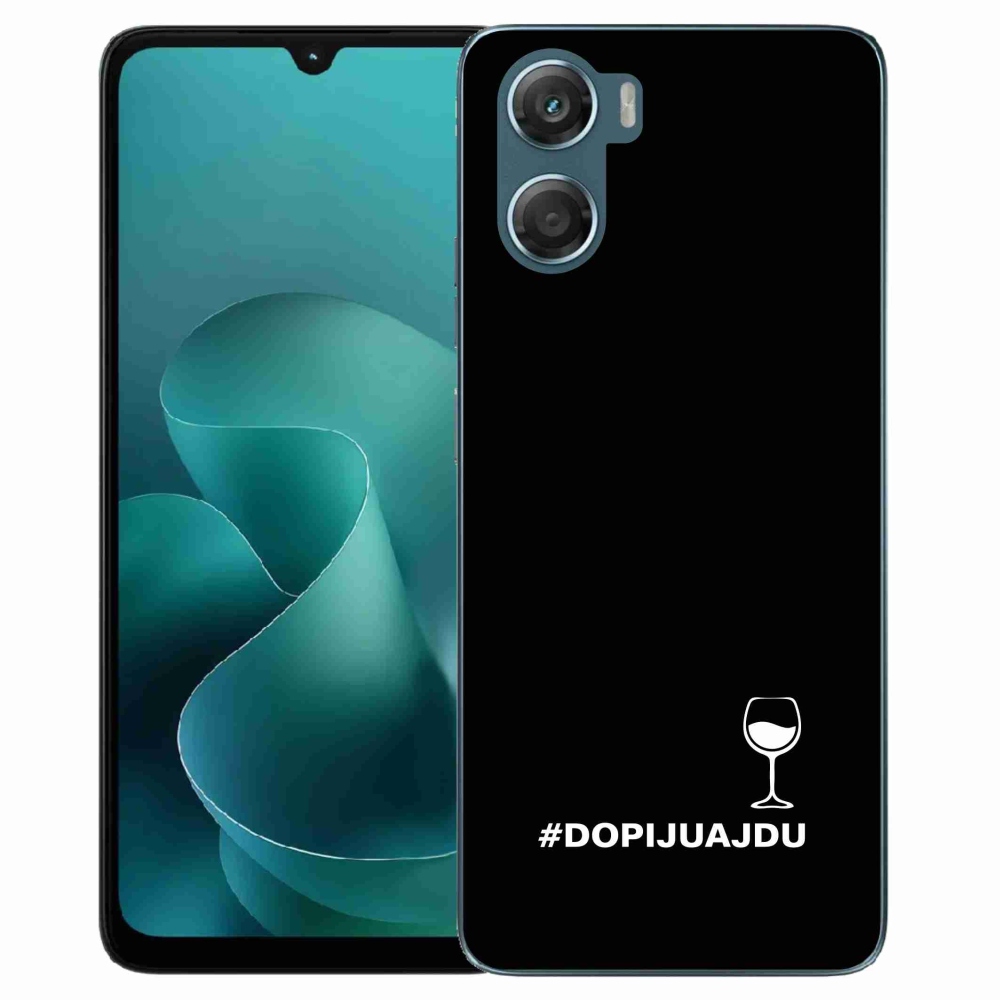 Gélový kryt mmCase na Motorola G06/G06 Power - vínny motív čierne pozadie