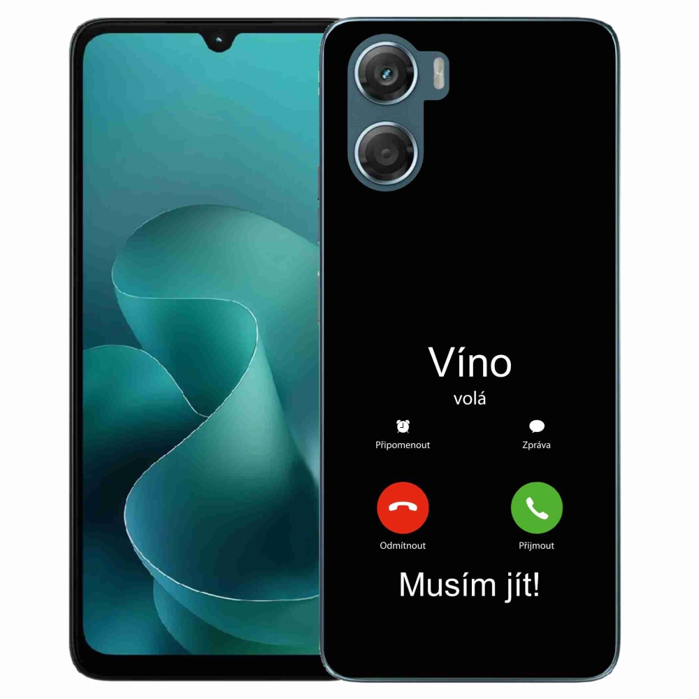 Gélový kryt mmCase na Motorola G06/G06 Power - víno volá čierne pozadie