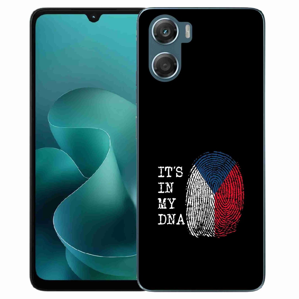 Gélový kryt mmCase na Motorola G06/G06 Power - vlajka odtlačok prsta čierne pozadie