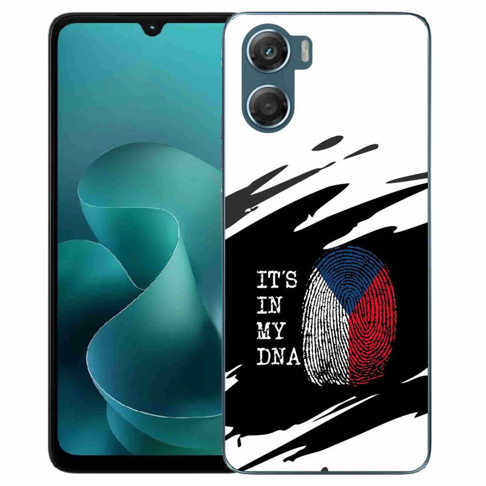 Gélový kryt mmCase na Motorola G06/G06 Power - vlajka odtlačok prsta čiernobiele pozadie
