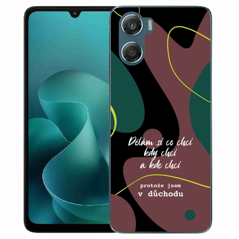 Gélový kryt mmCase na Motorola G06/G06 Power - vtipný text 10 čierne pozadie