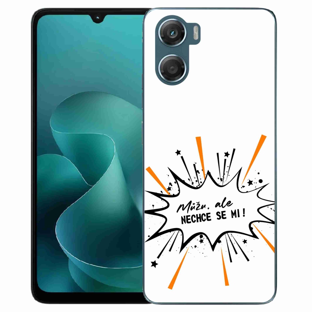 Gélový kryt mmCase na Motorola G06/G06 Power - vtipný text 11 biele pozadie