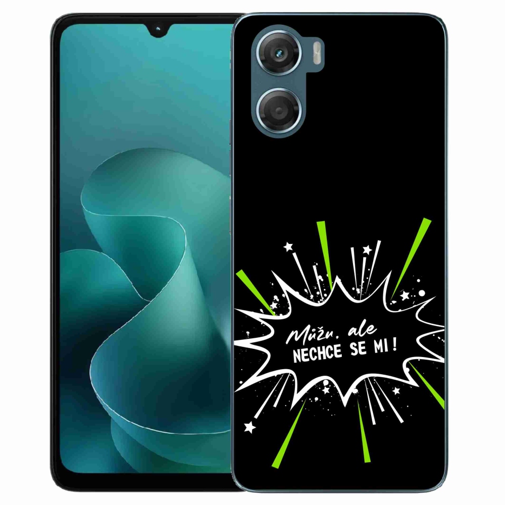 Gélový kryt mmCase na Motorola G06/G06 Power - vtipný text 11 čierne pozadie