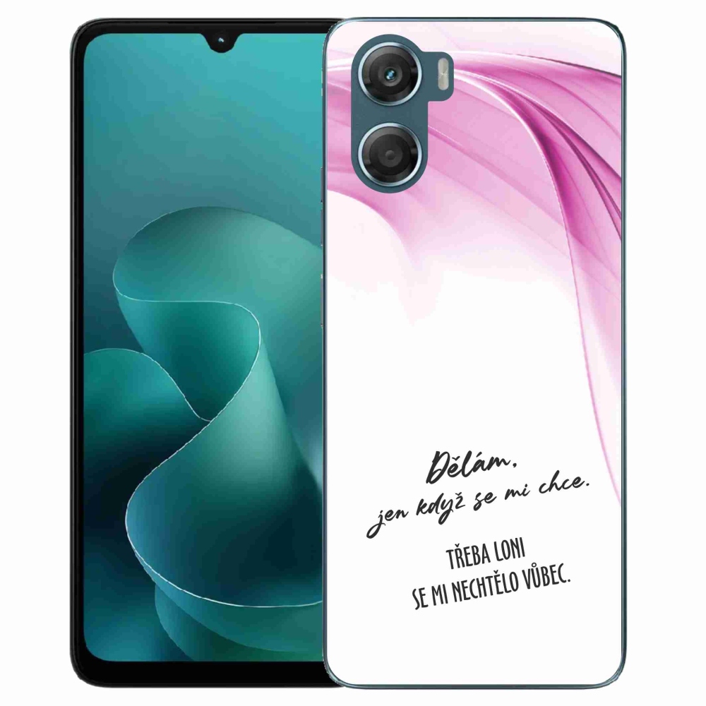 Gélový kryt mmCase na Motorola G06/G06 Power - vtipný text 12 biele pozadie