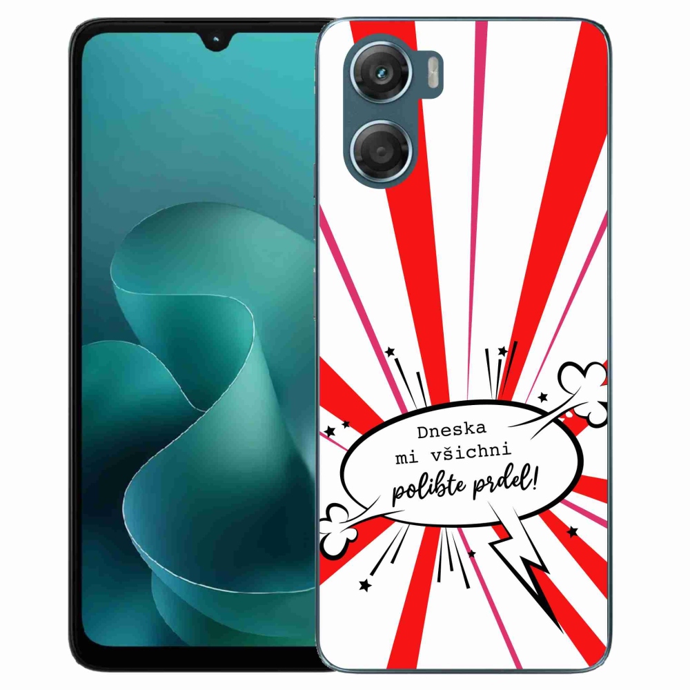 Gélový kryt mmCase na Motorola G06/G06 Power - vtipný text 15 biele pozadie