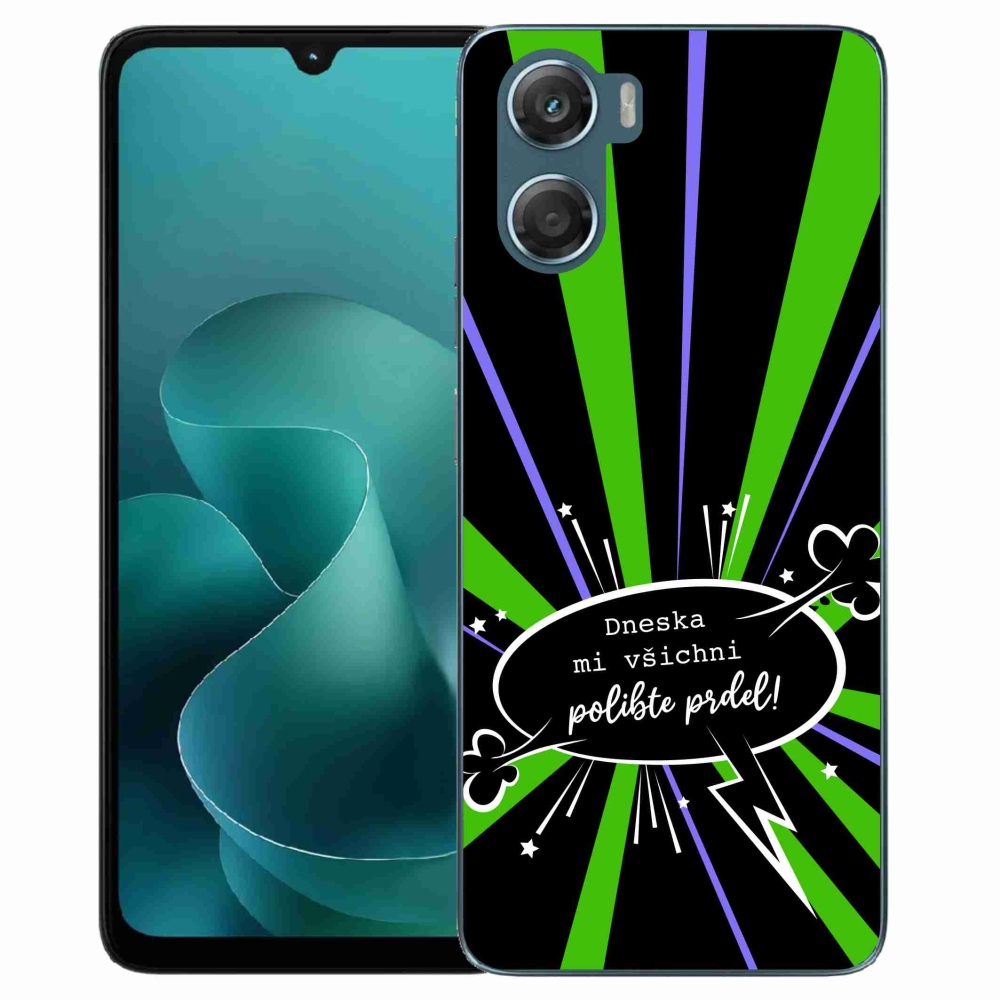 Gélový kryt mmCase na Motorola G06/G06 Power - vtipný text 15 čierne pozadie