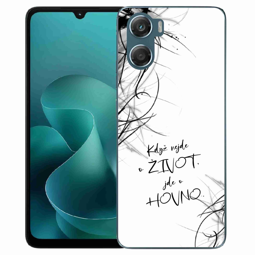 Gélový kryt mmCase na Motorola G06/G06 Power - vtipný text 16 biele pozadie