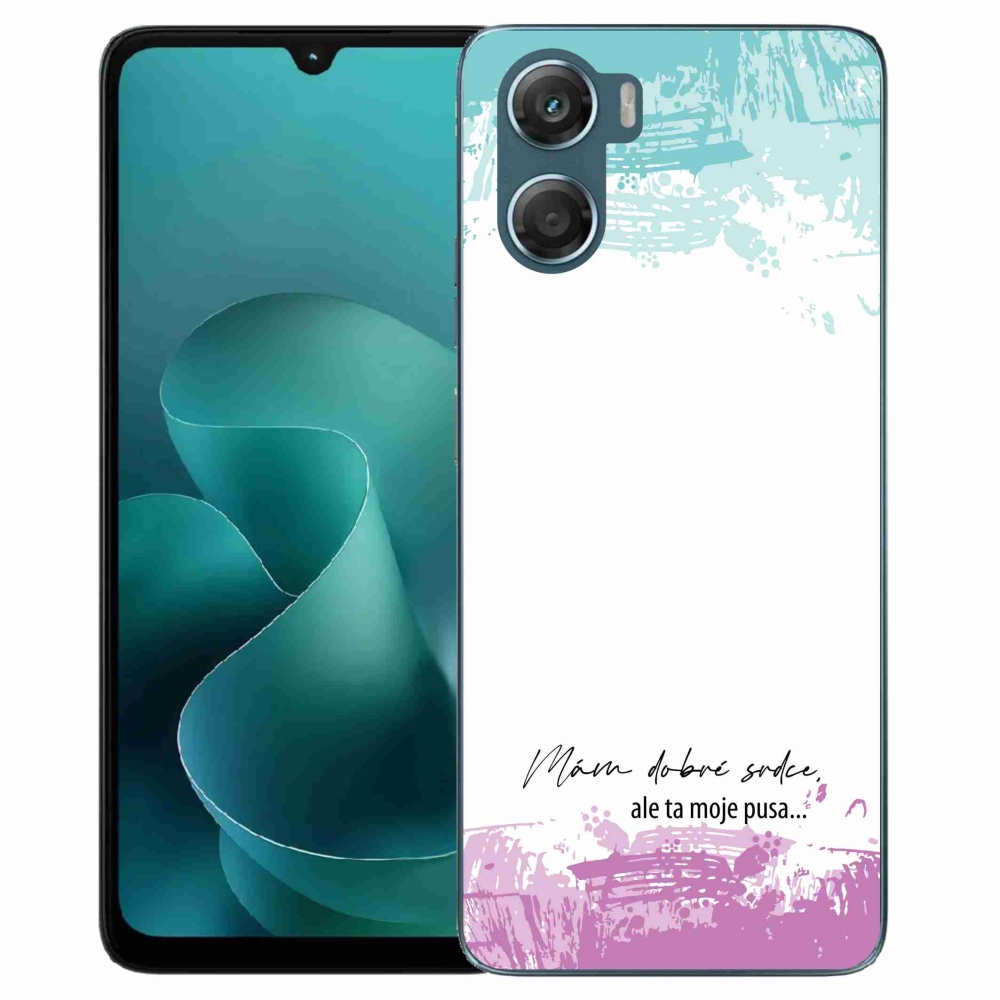 Gélový kryt mmCase na Motorola G06/G06 Power - vtipný text 3 biele pozadie