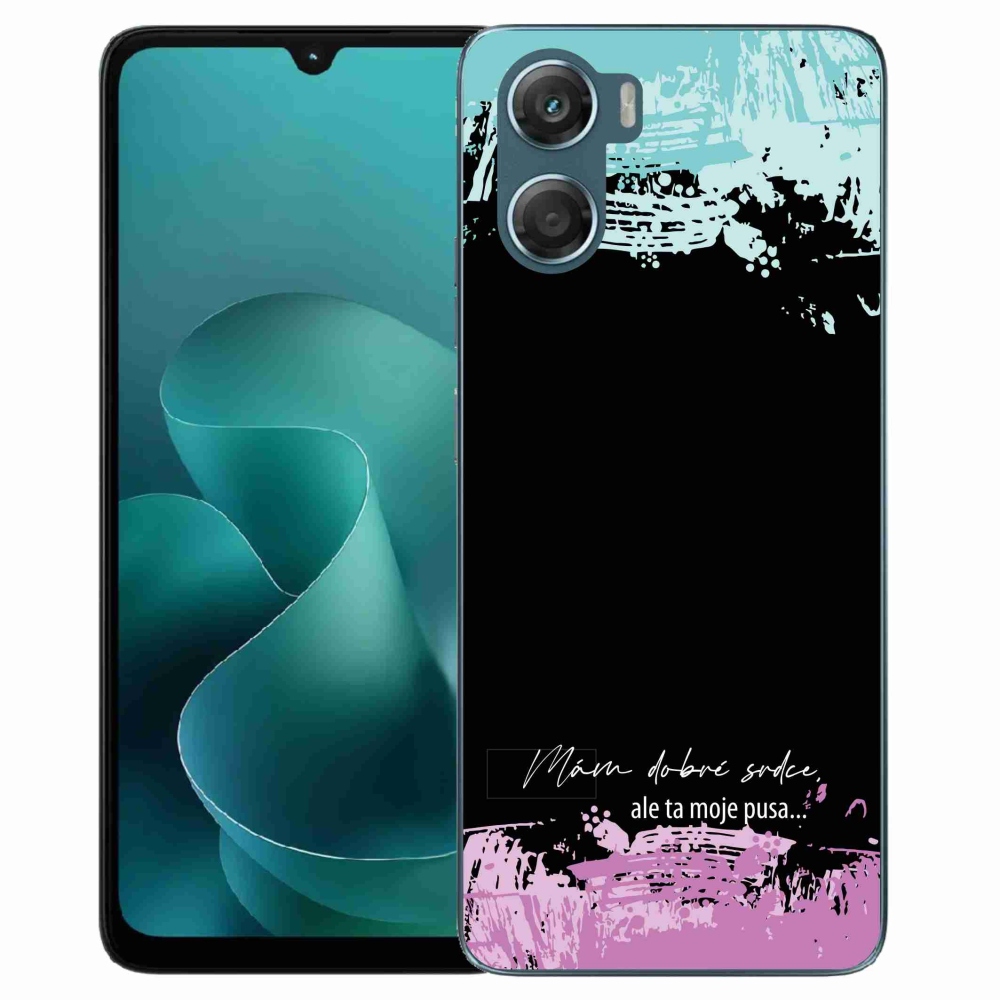 Gélový kryt mmCase na Motorola G06/G06 Power - vtipný text 3 čierne pozadie