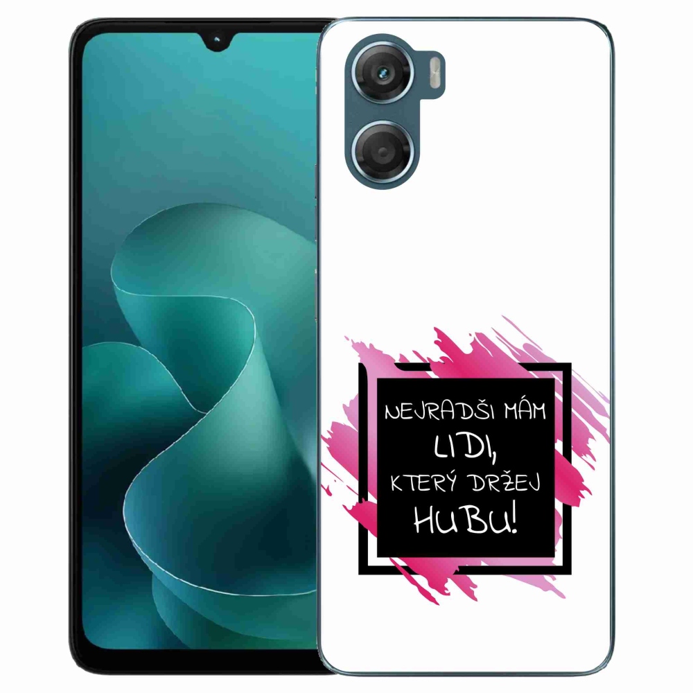 Gélový kryt mmCase na Motorola G06/G06 Power - vtipný text 7 čiernobiele pozadie