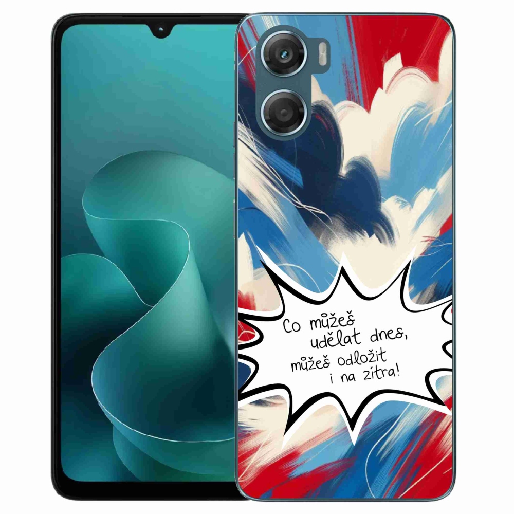 Gélový kryt mmCase na Motorola G06/G06 Power - vtipný text 9 biele pozadie