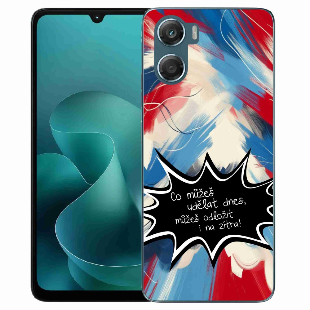 Gélový kryt mmCase na Motorola G06/G06 Power - vtipný text 9 čierne pozadie