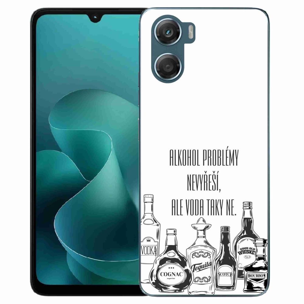 Gélový kryt mmCase na Motorola G06/G06 Power - vtipný text biele pozadie