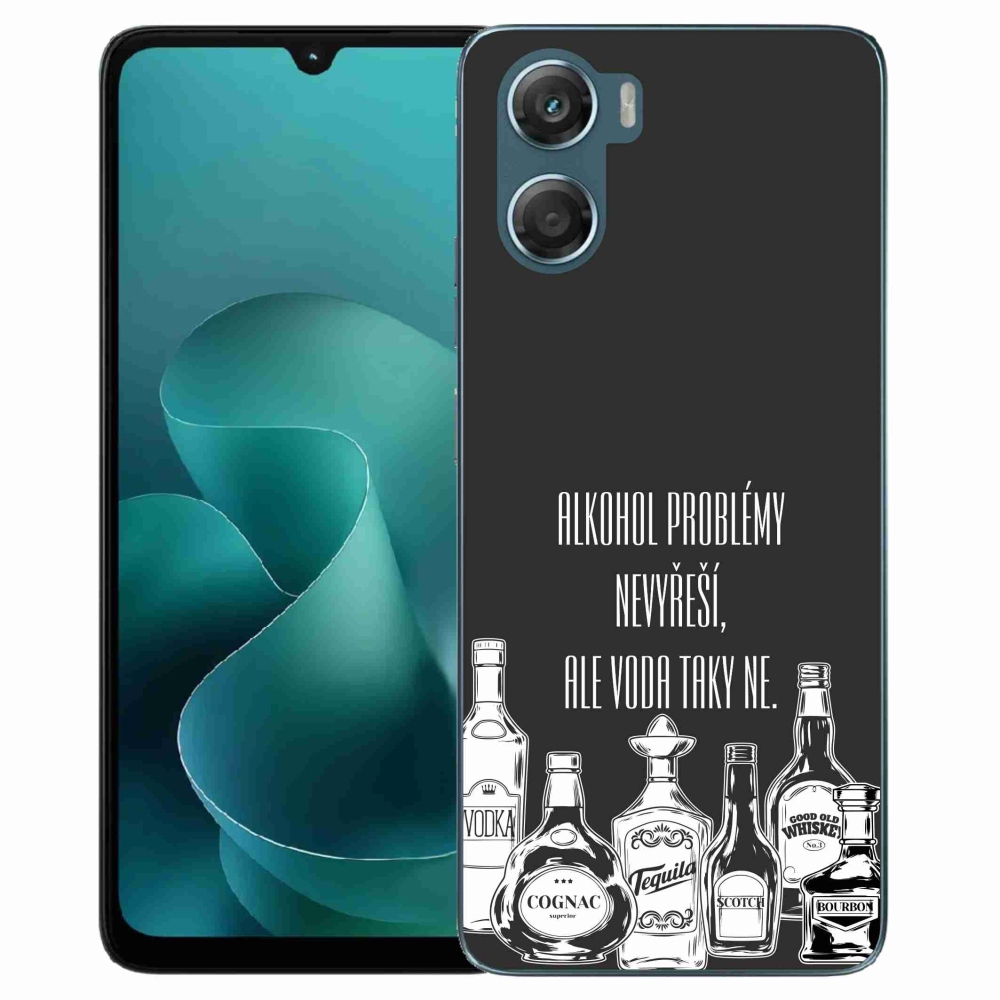 Gélový kryt mmCase na Motorola G06/G06 Power - vtipný text čierne pozadie
