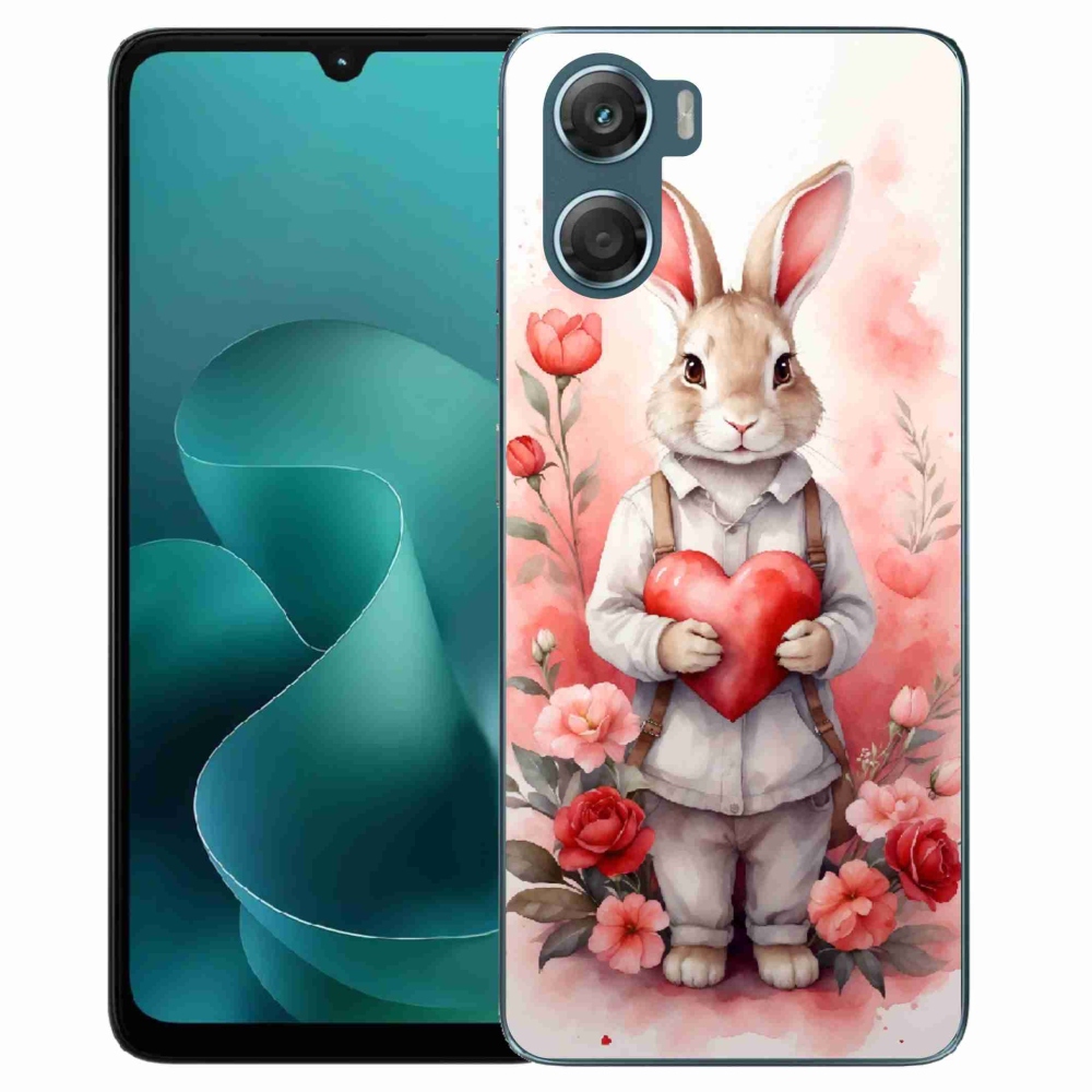 Gélový kryt mmCase na Motorola G06/G06 Power - zajac so srdiečkom