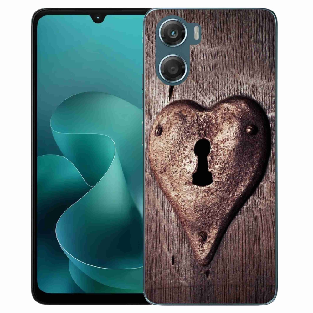 Gélový kryt mmCase na Motorola G06/G06 Power - zámok v tvare srdca