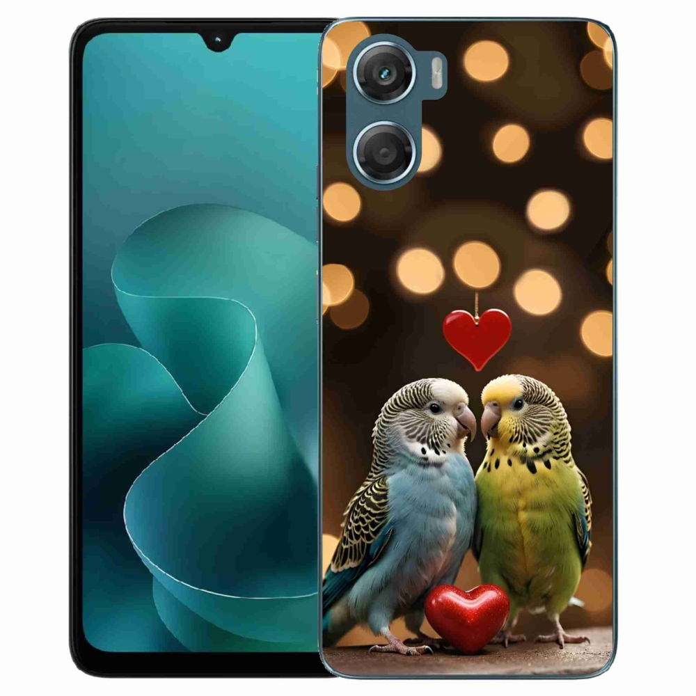 Gélový kryt mmCase na Motorola G06/G06 Power - zamilovaní papagáje