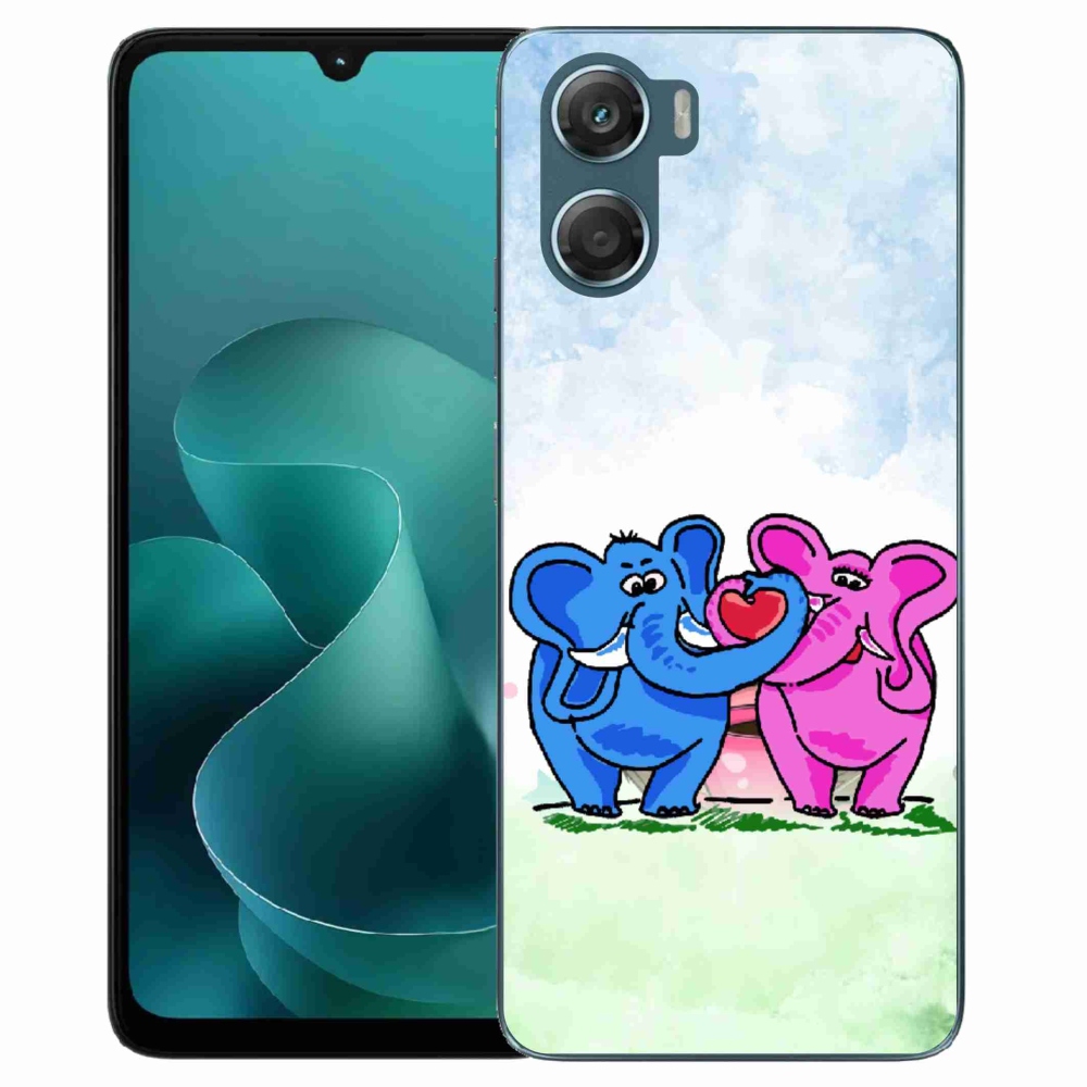 Gélový kryt mmCase na Motorola G06/G06 Power - zamilovaní slony