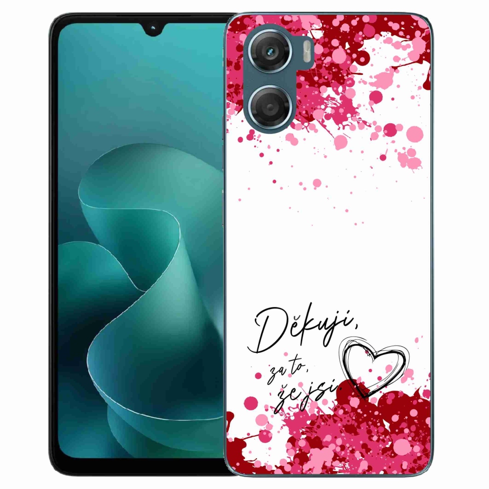 Gélový kryt mmCase na Motorola G06/G06 Power - zamilovaný text 2 biele pozadie