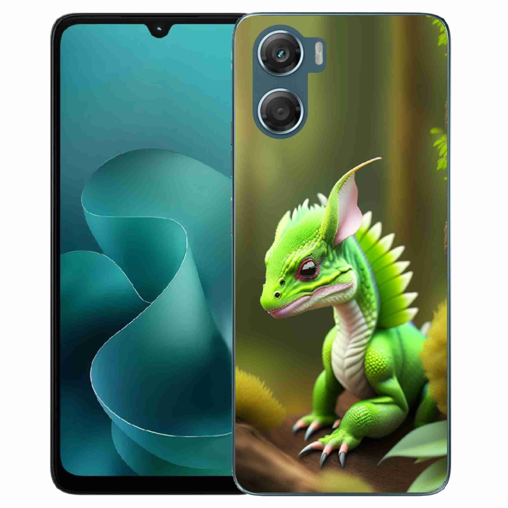 Gélový kryt mmCase na Motorola G06/G06 Power - zelený dráčik