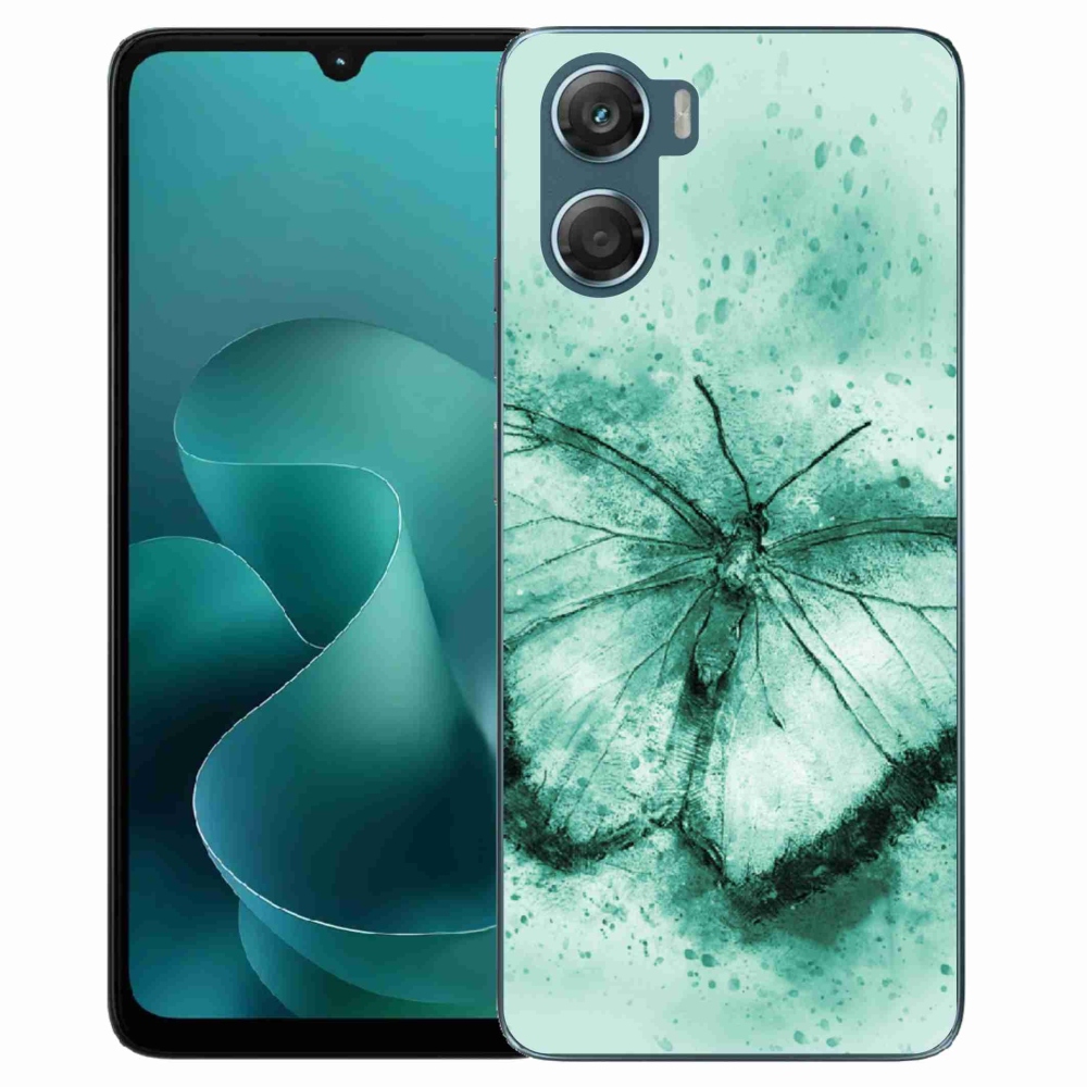 Gélový kryt mmCase na Motorola G06/G06 Power - zelený motýľ
