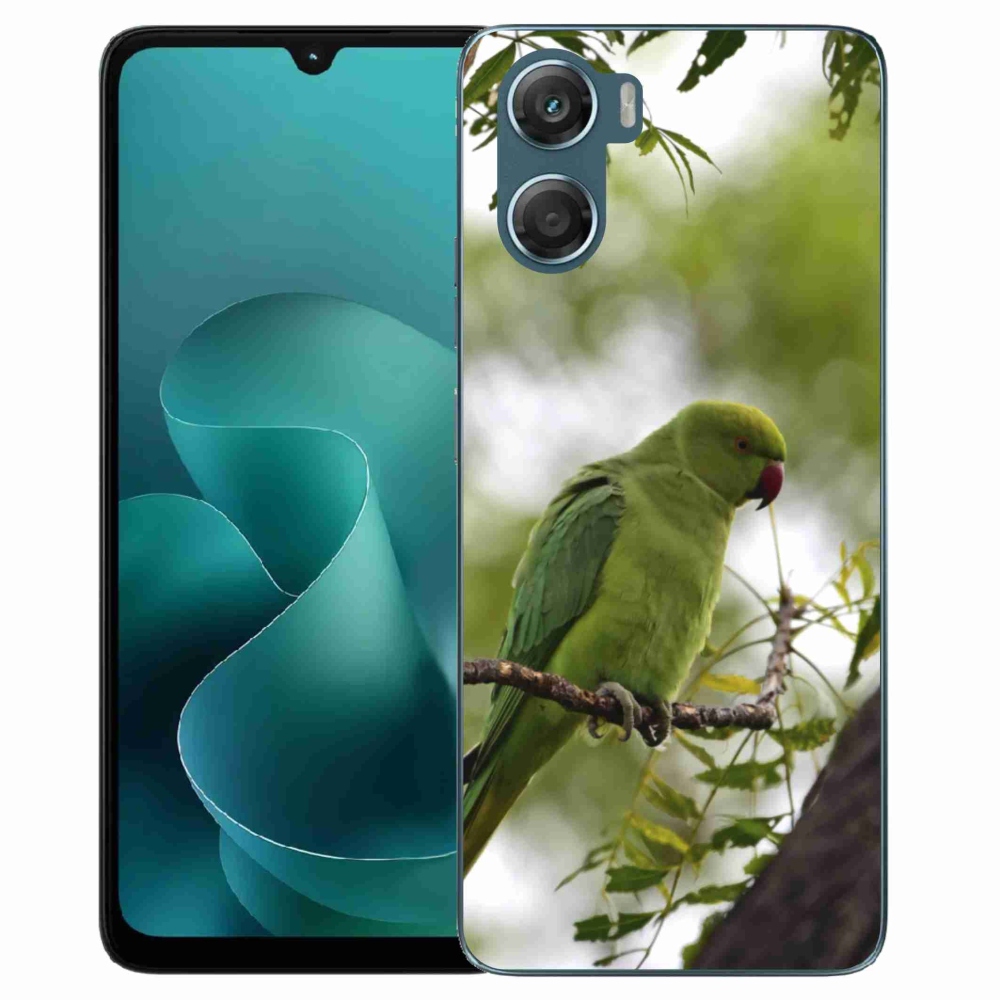 Gélový kryt mmCase na Motorola G06/G06 Power - zelený papagáj
