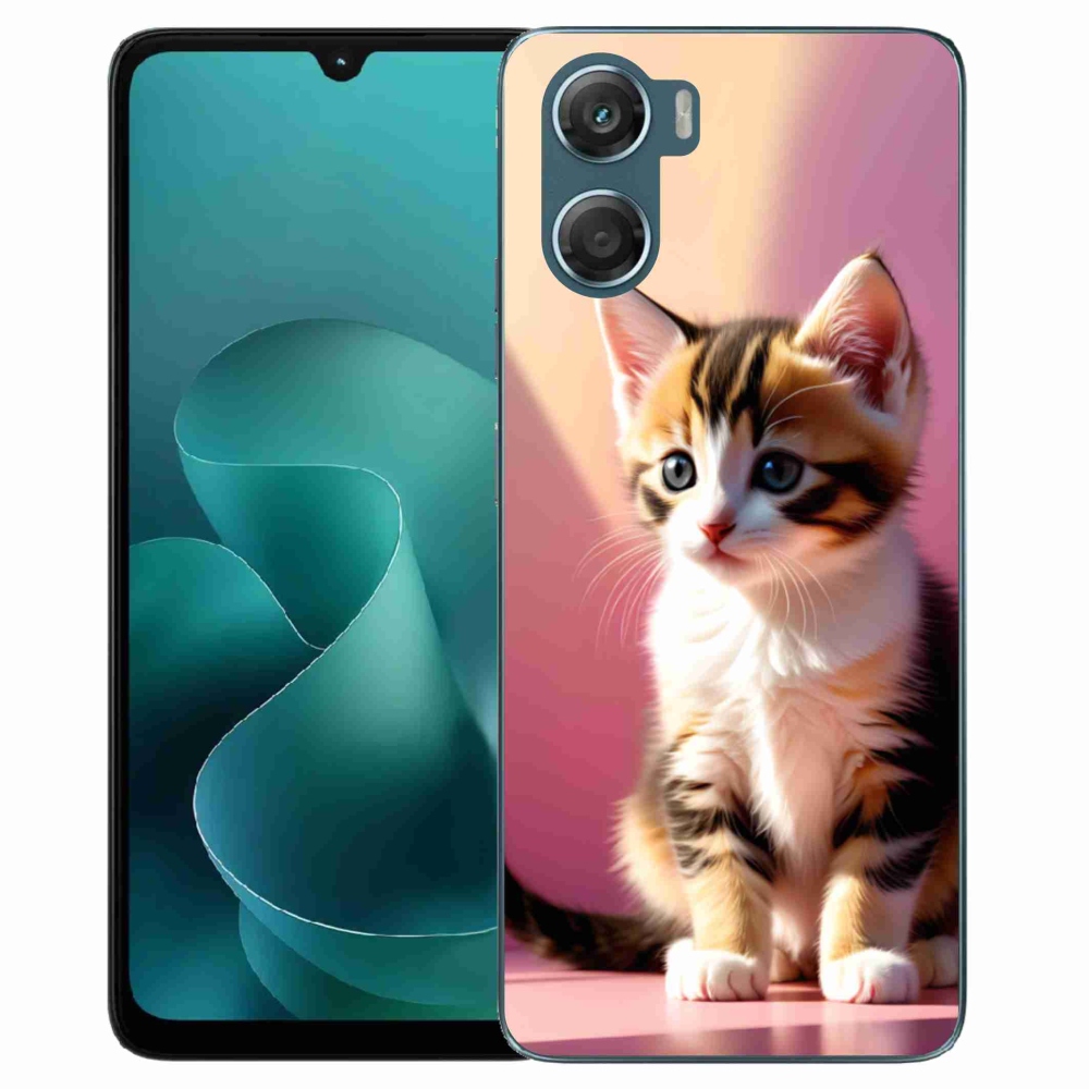 Gélový kryt mmCase na Motorola G06/G06 Power - zvedavé mačiatko 2