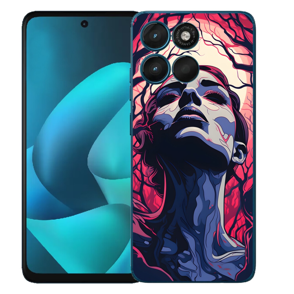 Gélový obal mmCase pre Motorola Moto G57 Power – abstraktná tvár