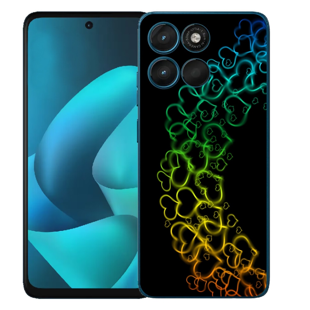 Gélový obal mmCase pre Motorola Moto G57 Power – farebné srdiečka