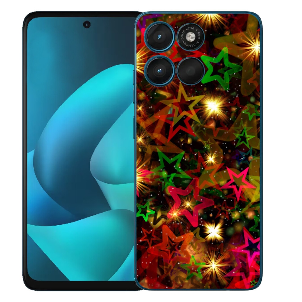 Gélový obal mmCase pre Motorola Moto G57 Power – farebné hviezdičky