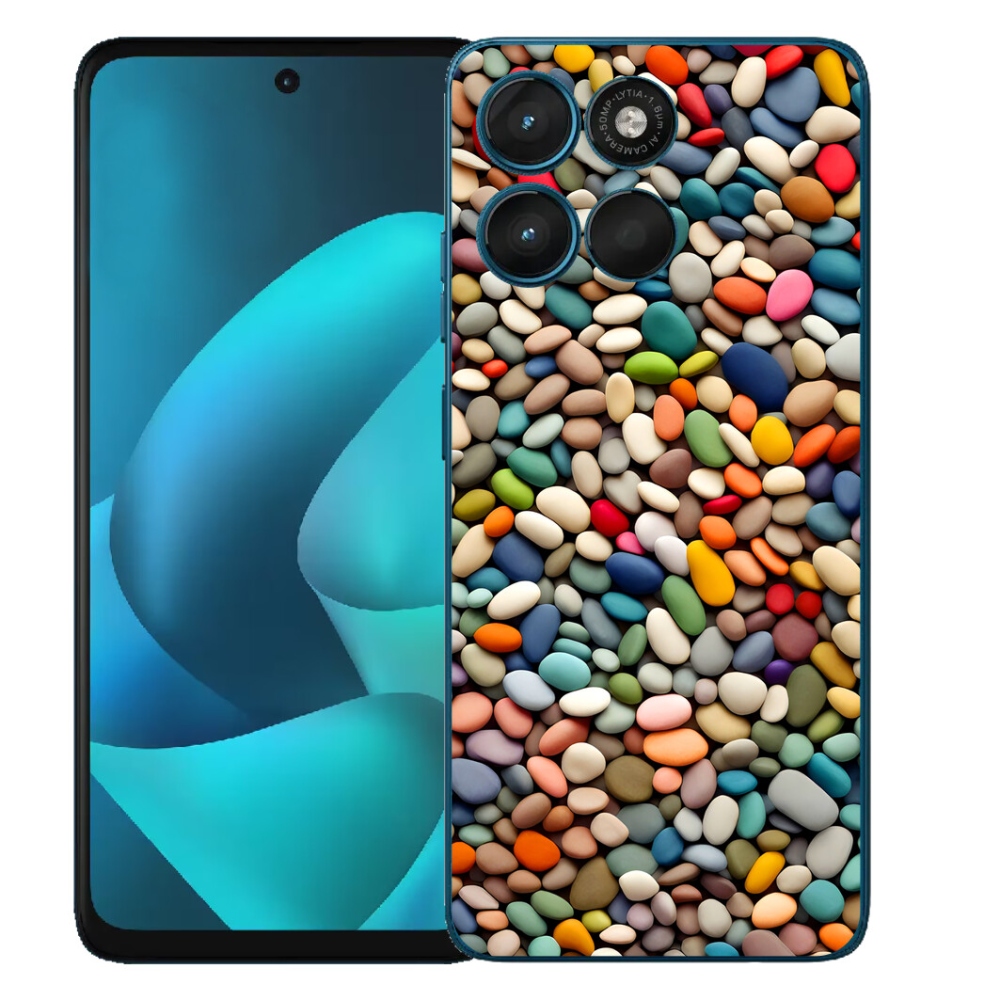 Gélový obal mmCase pre Motorola Moto G57 Power – farebné kamienky 2