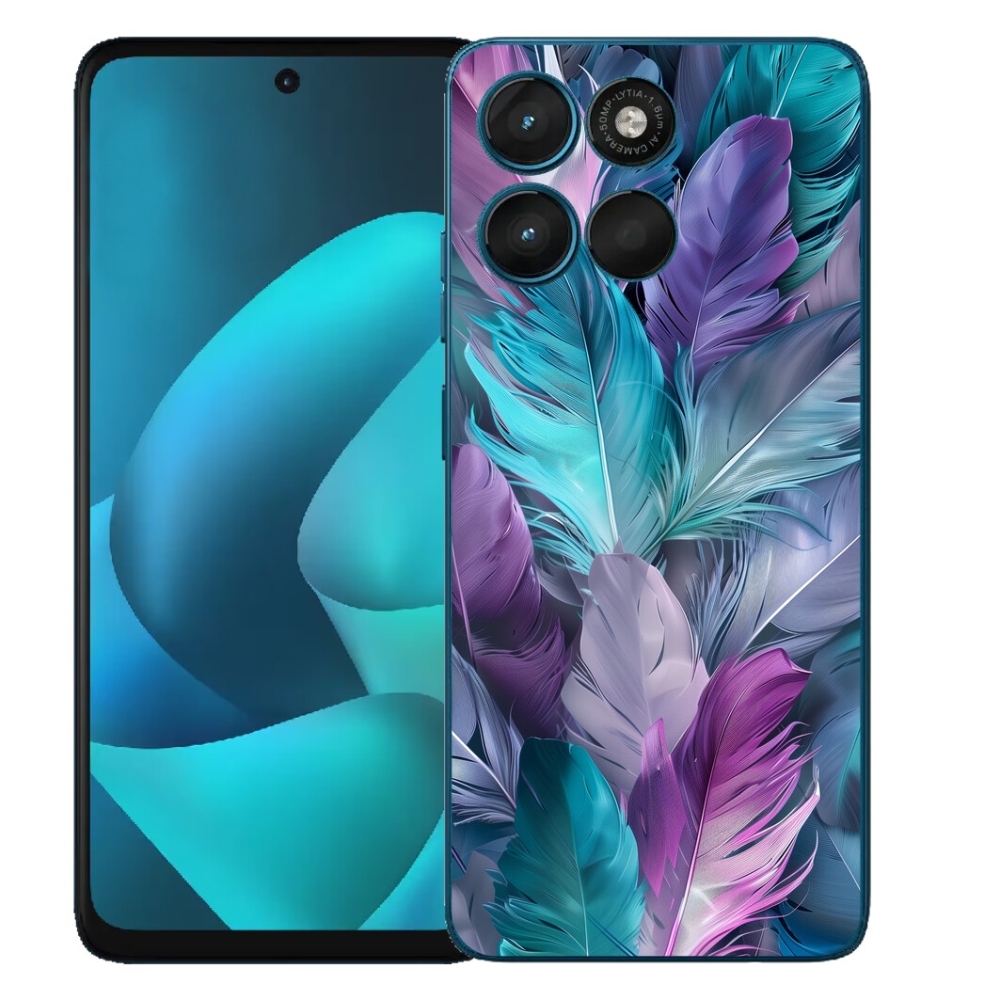 Gélový obal mmCase pre Motorola Moto G57 Power – farebné pierka 2