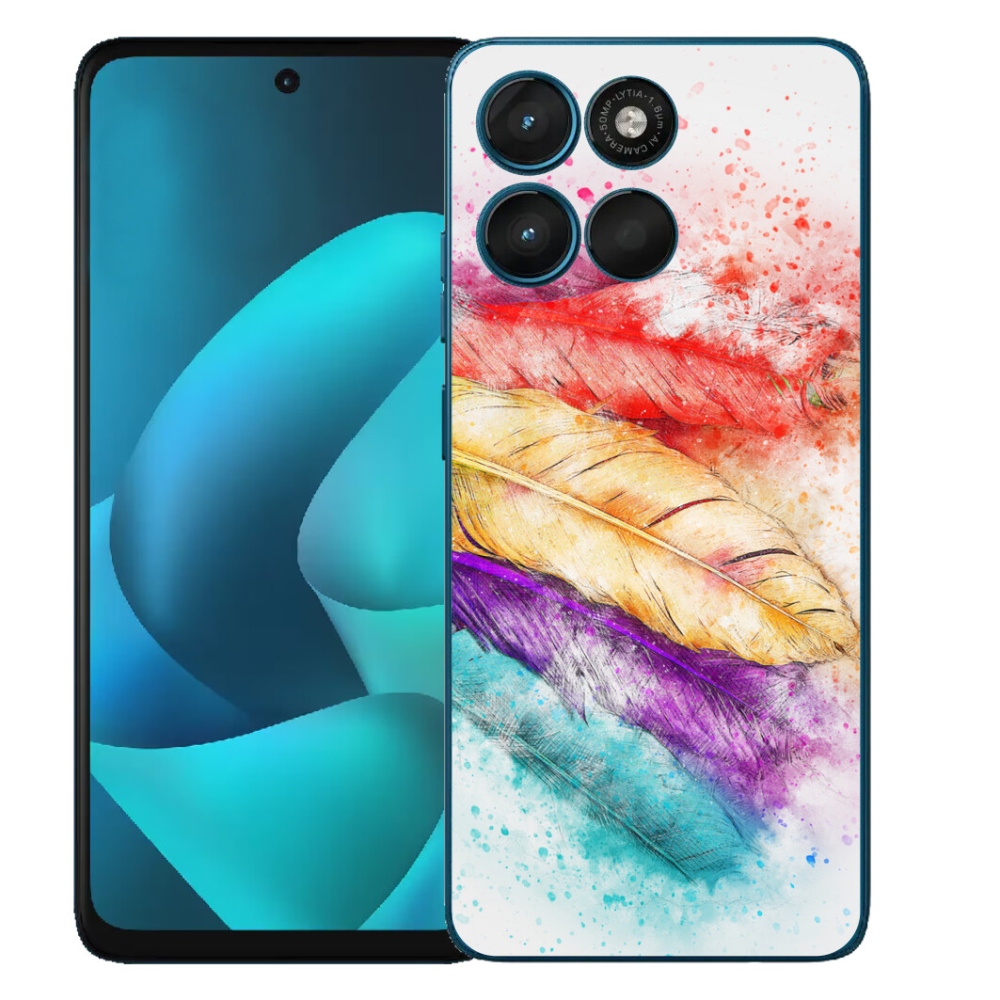 Gélový obal mmCase pre Motorola Moto G57 Power – farebné pierka
