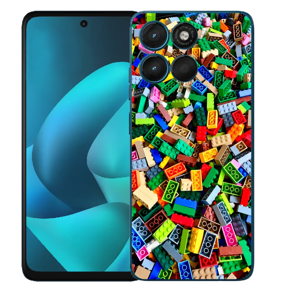 Gélový obal mmCase pre Motorola Moto G57 Power – farebné stavebné kocky
