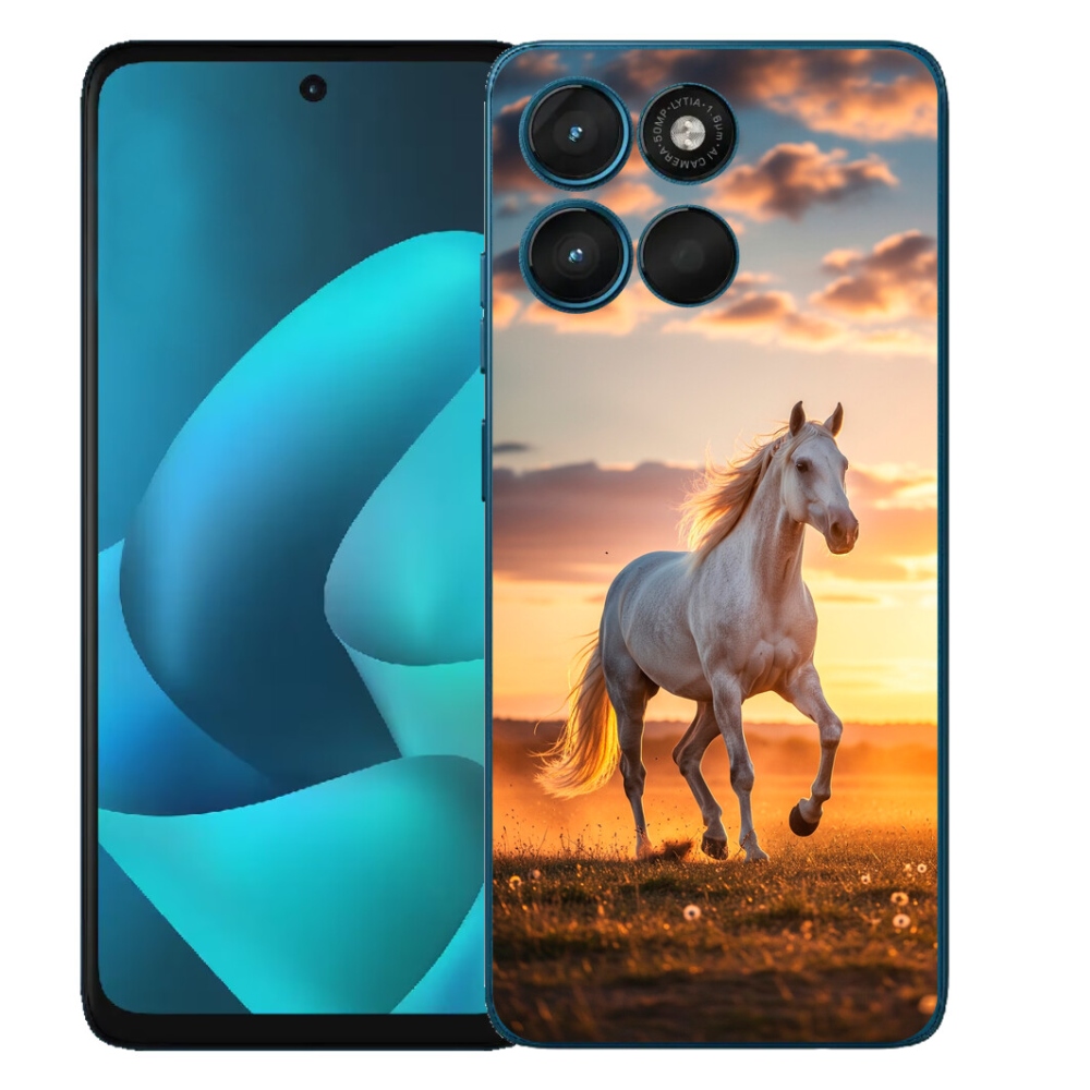 Gélový obal mmCase pre Motorola Moto G57 Power – bežiaci biely kôň 2