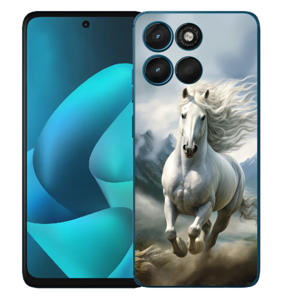 Gélový obal mmCase pre Motorola Moto G57 Power – bežiaci biely kôň 3