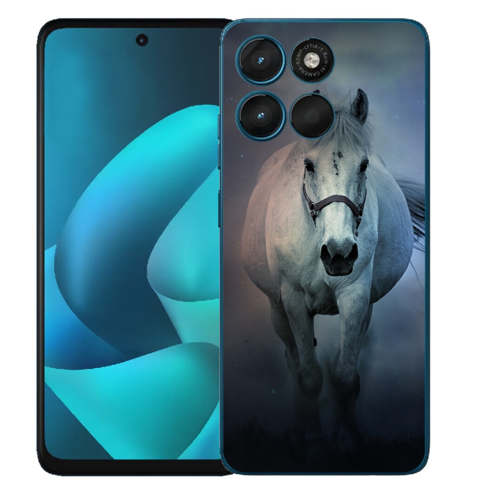 Gélový obal mmCase pre Motorola Moto G57 Power – bežiaci biely kôň
