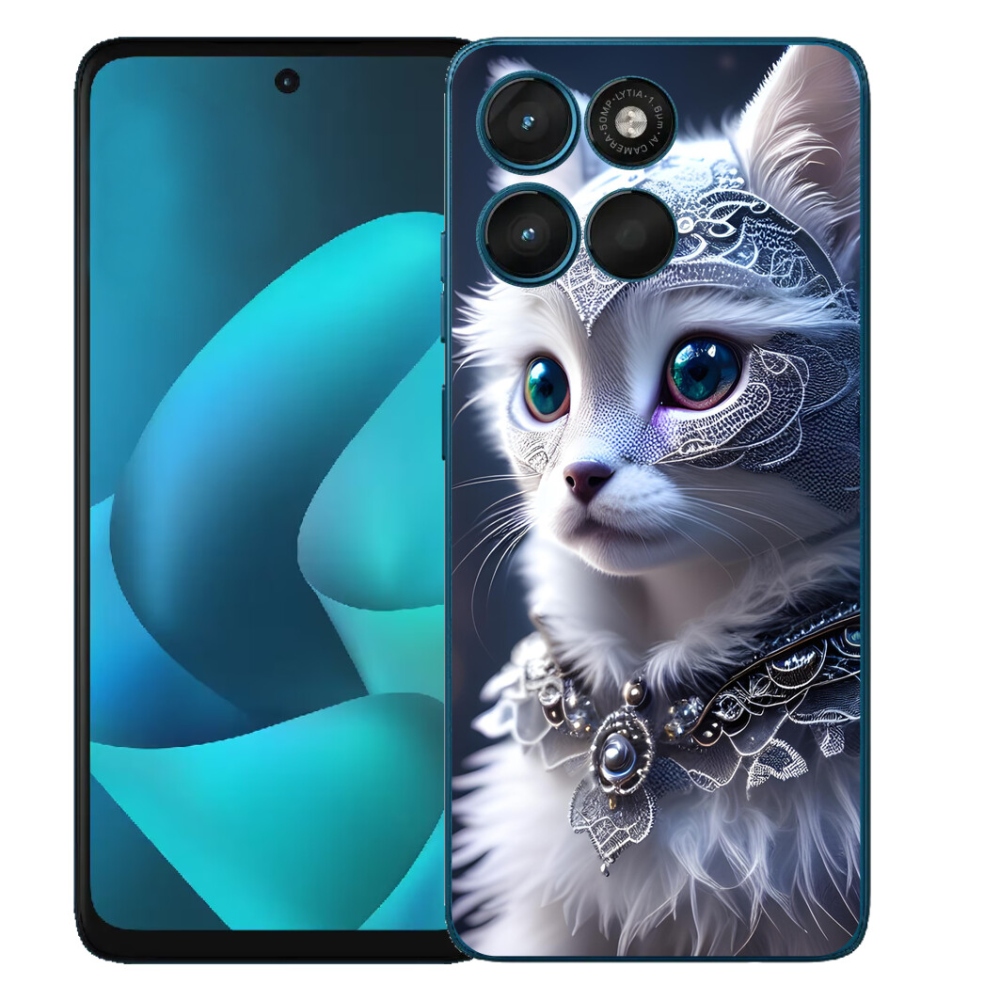 Gélový obal mmCase pre Motorola Moto G57 Power – biela mačka