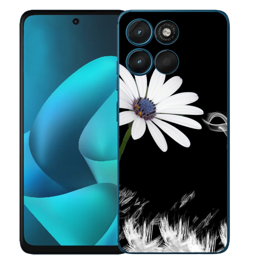 Gélový obal mmCase pre Motorola Moto G57 Power – biela kvetina