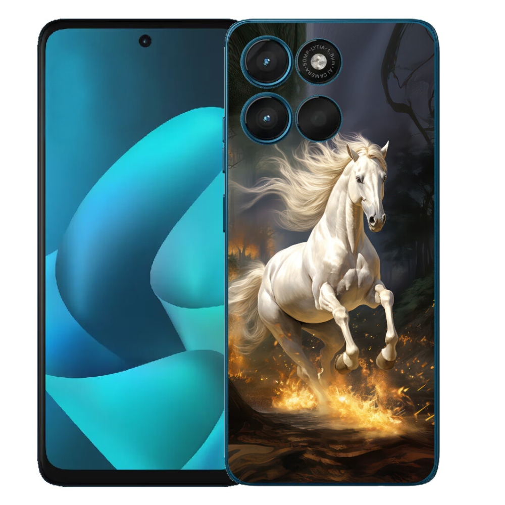 Gélový obal mmCase pre Motorola Moto G57 Power – biely kôň 2
