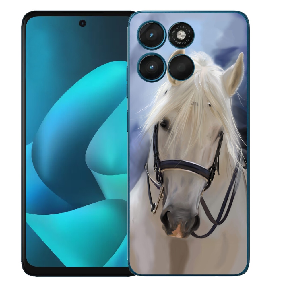 Gélový obal mmCase pre Motorola Moto G57 Power – biely kôň