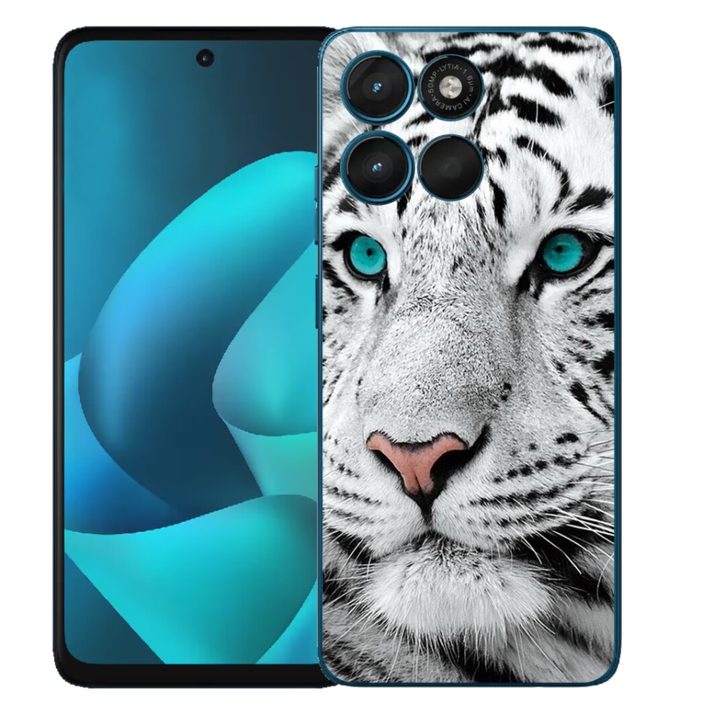 Gélový obal mmCase pre Motorola Moto G57 Power – biely tiger