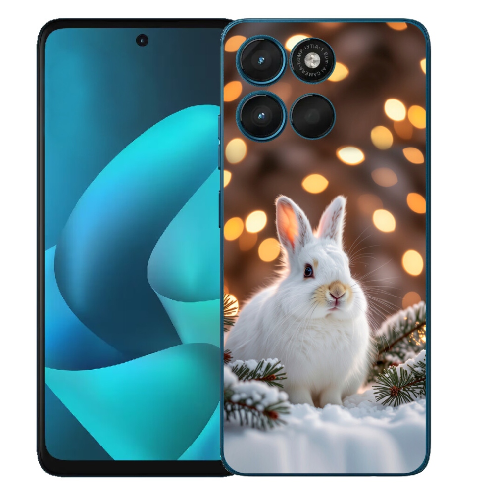 Gélový obal mmCase pre Motorola Moto G57 Power – biely zajac