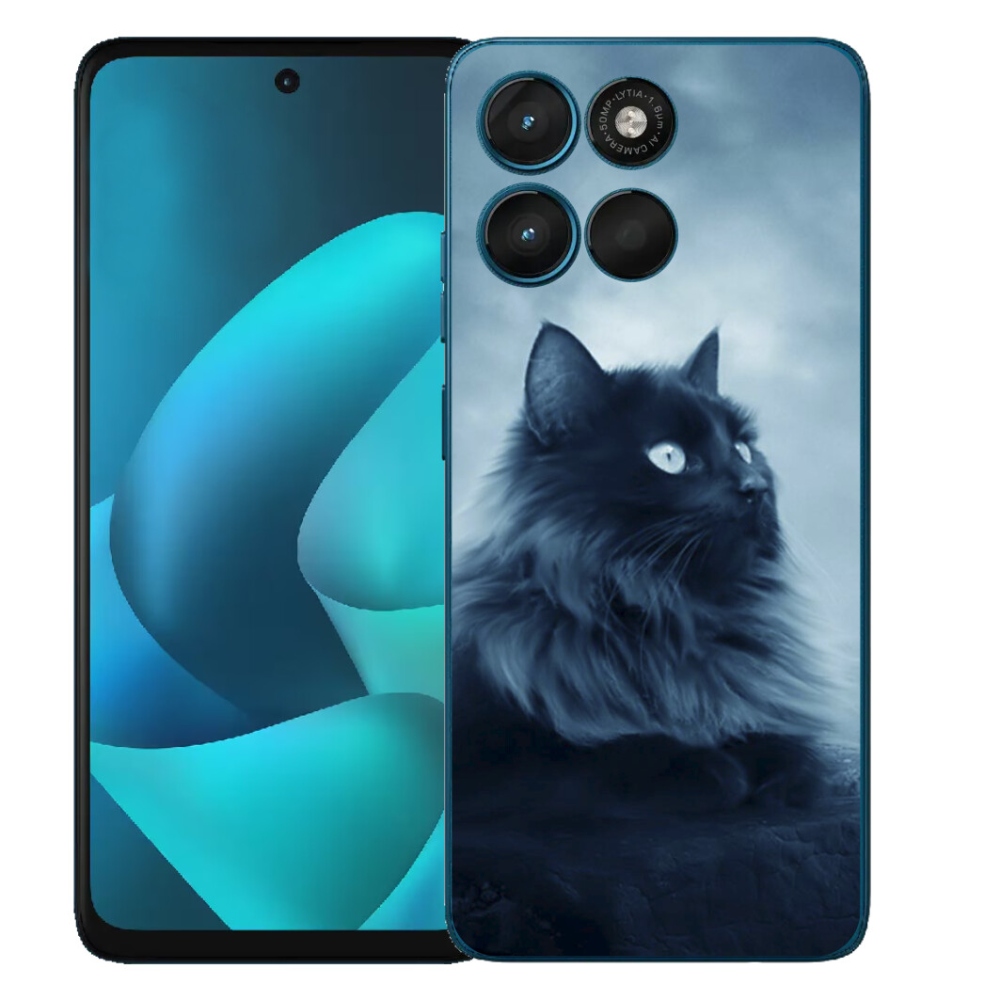 Gélový obal mmCase pre Motorola Moto G57 Power – čierna mačka 1