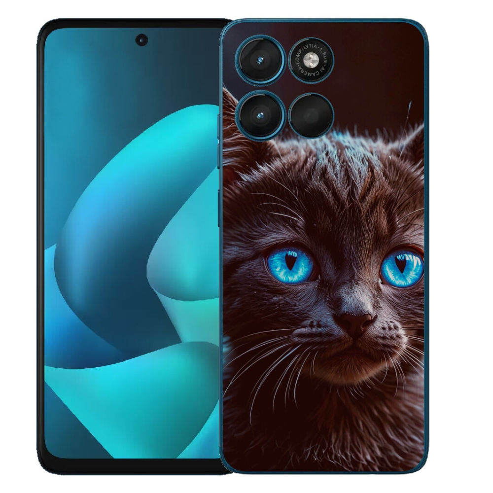 Gélový obal mmCase pre Motorola Moto G57 Power – čierne mačiatko 2
