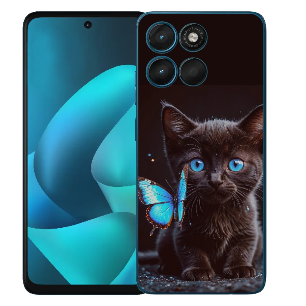 Gélový obal mmCase pre Motorola Moto G57 Power – čierne mačiatko 3
