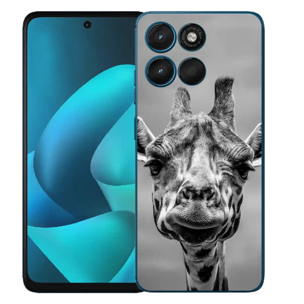 Gélový obal mmCase pre Motorola Moto G57 Power – čierno-biela žirafa