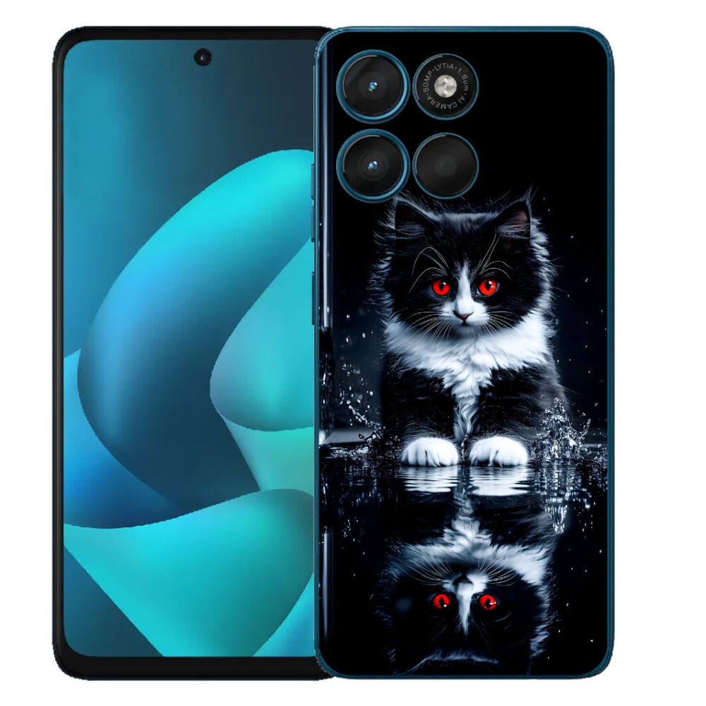 Gélový obal mmCase pre Motorola Moto G57 Power – čierno-biele mačiatko