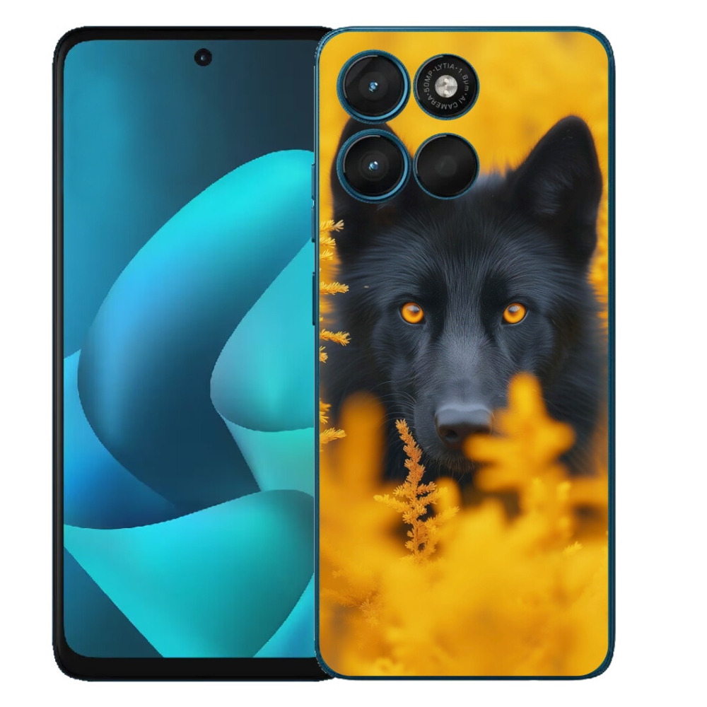 Gélový obal mmCase pre Motorola Moto G57 Power – čierny vlk 2